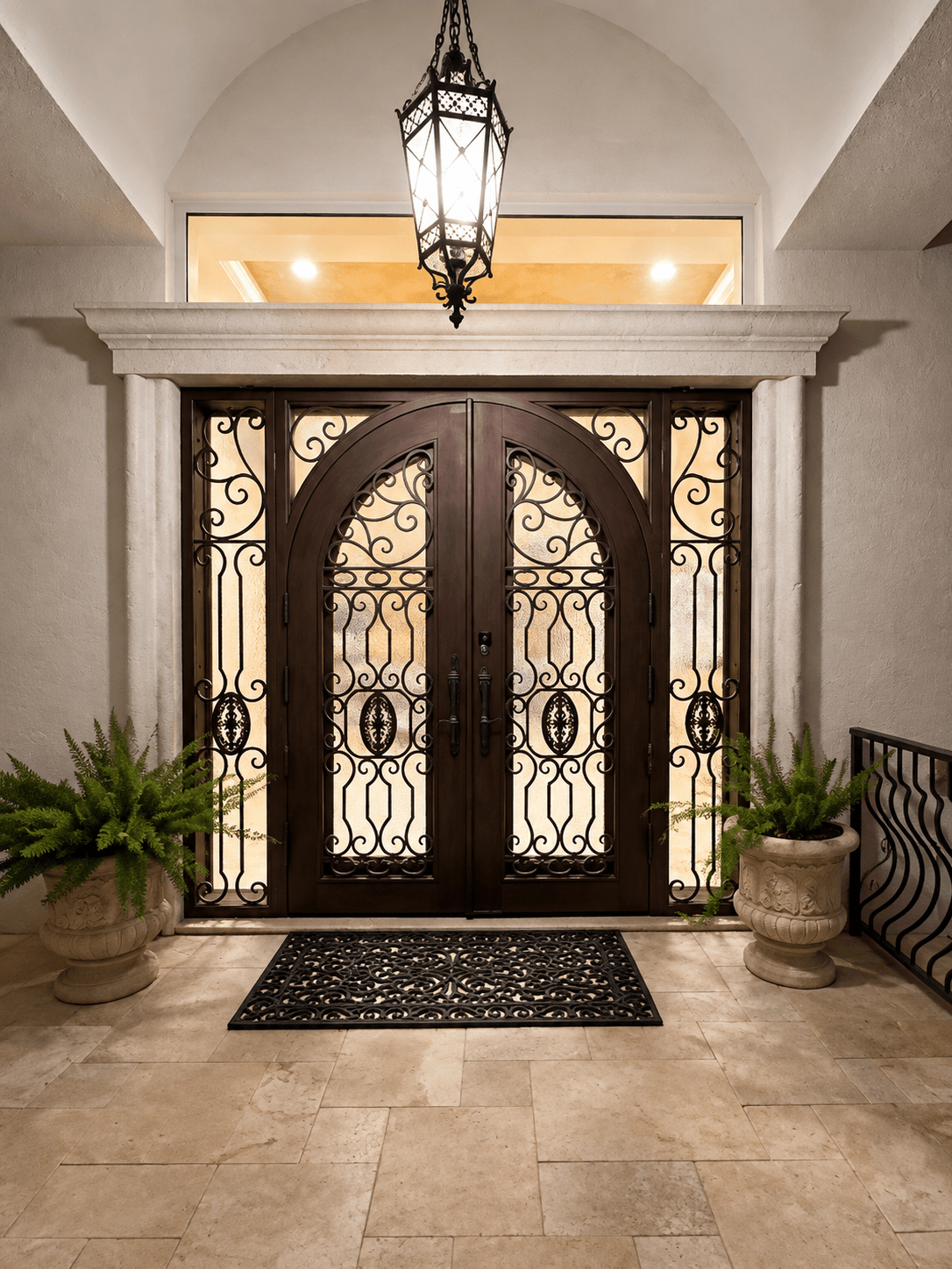 Iron Entry Double Door with sidelights- PS7219