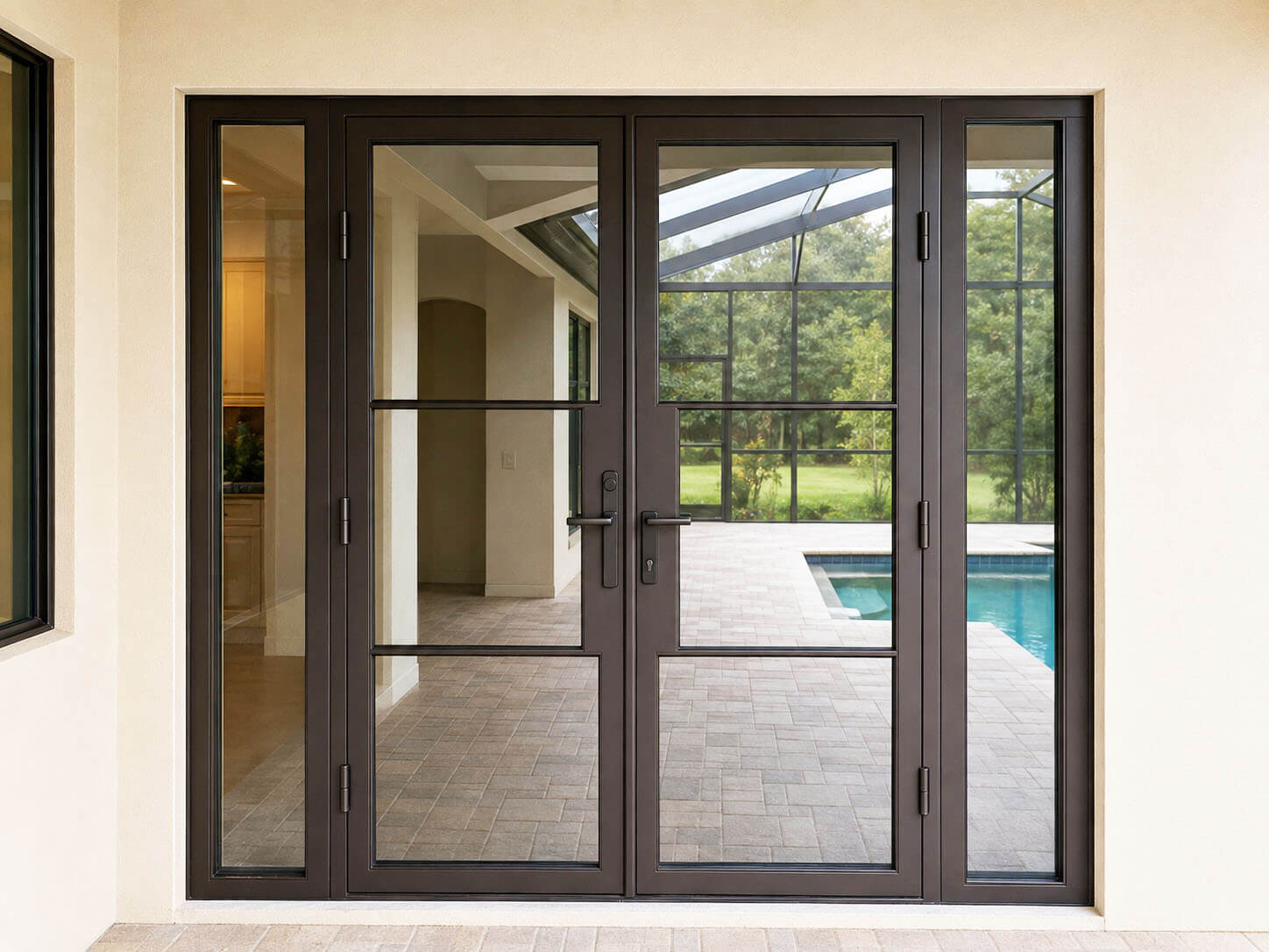Iron Entry Double Door with sidelights- PS7159