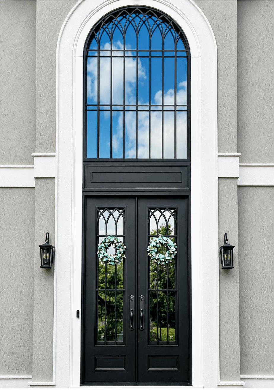 Iron Entry Double Door with transom- PS7267
