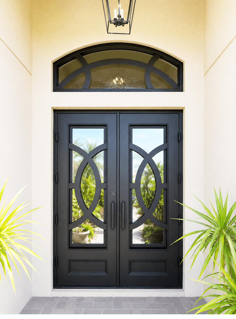 Iron Entry Double Door with transom- PS7337