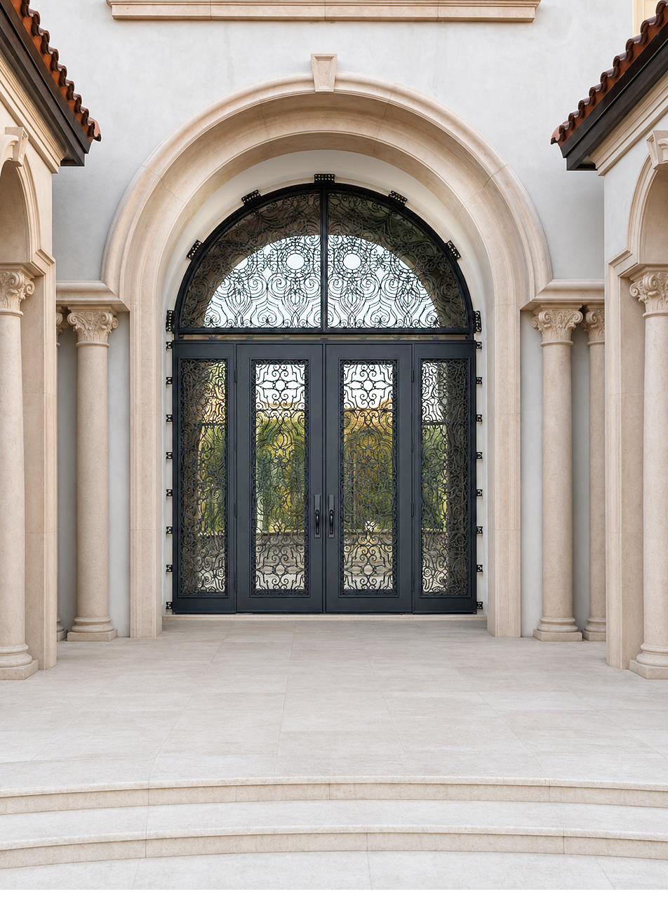 Iron Entry Double Door with transom- PS7361