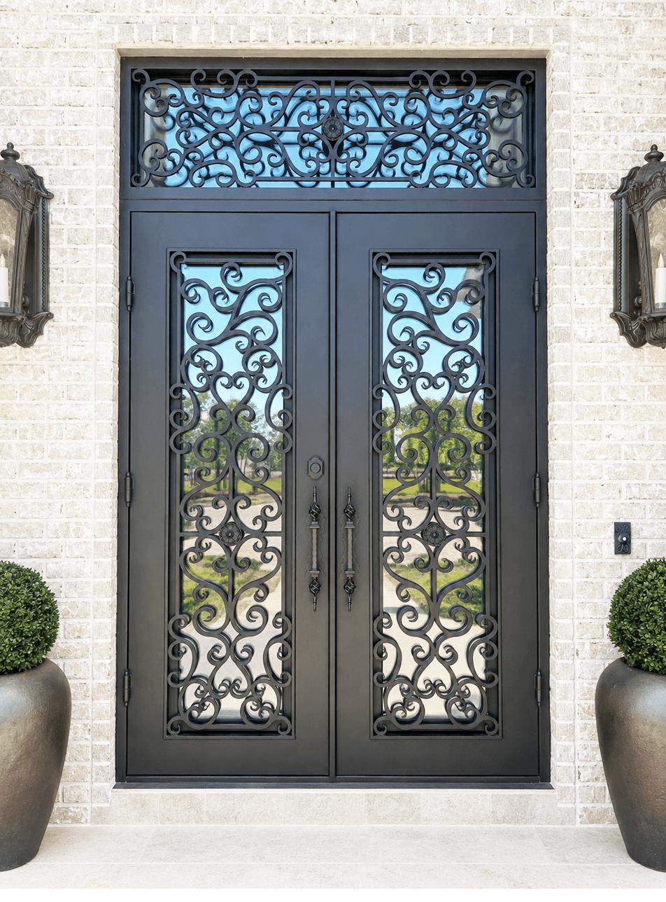 Iron Entry Double Door with transom- PS7363
