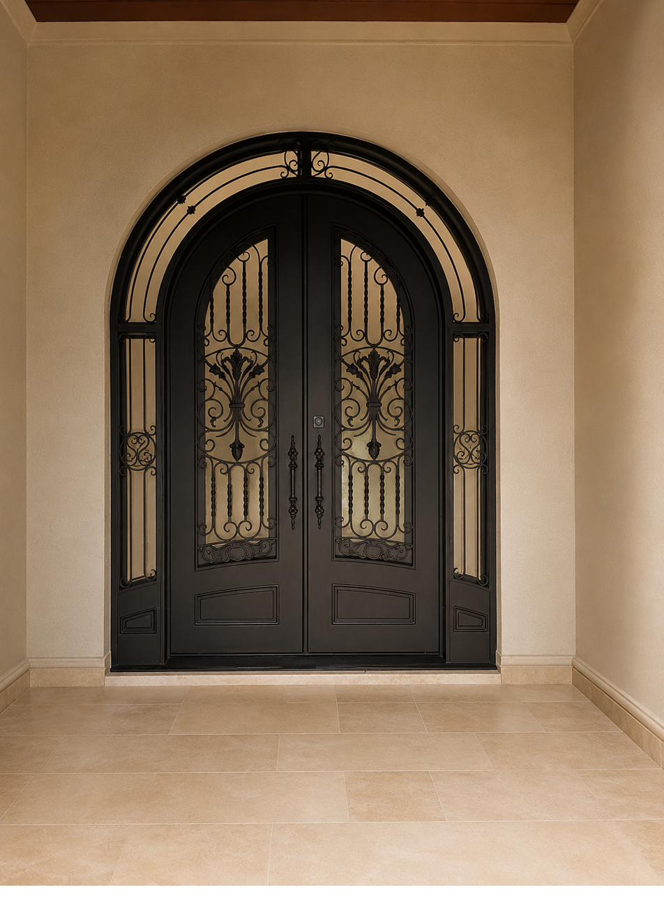Iron Entry Double Door with sidelights- PS7345